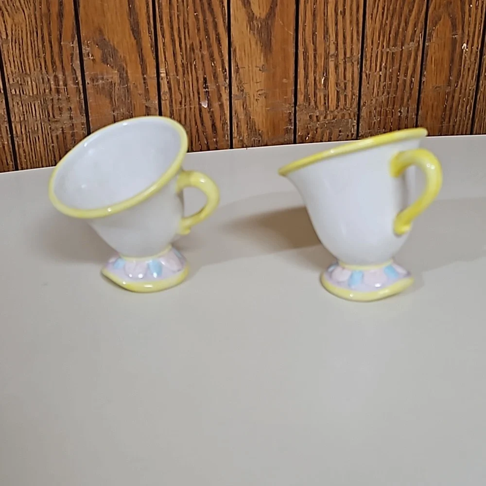 Disney Beauty and The Beast Ms. Pots, Chip and 2 Cups Ceramic Set - Picture 13 of 16